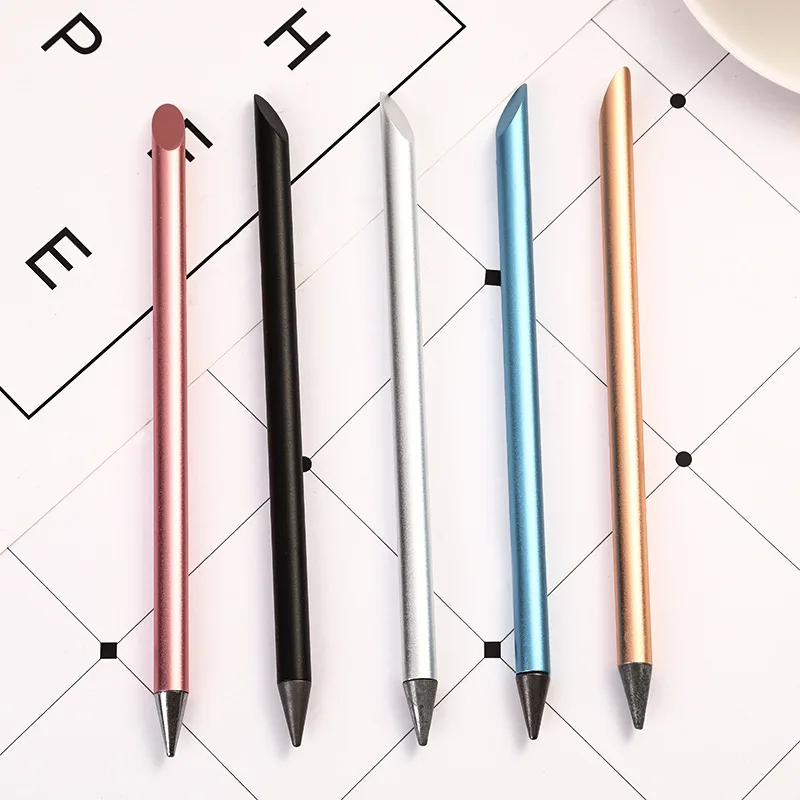Wholesale Manufacturers Pen Without Ink Forever Silver Pencil Creative Metal Eternal Pen With Customizable Logo For School
