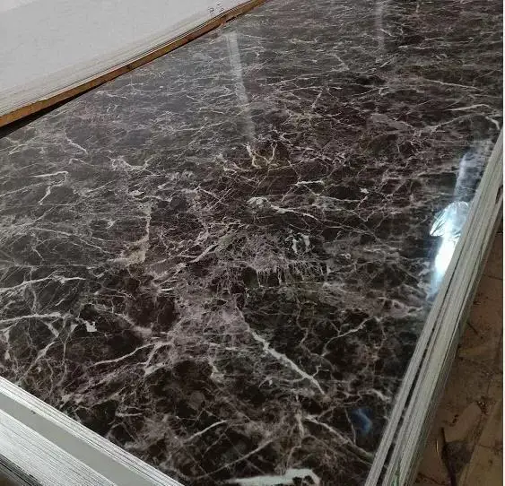 Waterproof Wholesale price high glossy 1220*2440mm*3mm marble PVC sheets for wall decoration