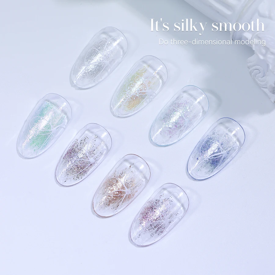 Vinimay High Quality 12 Colors Eairy Powder Cream Glitter UV Gel Nail Polish 5ml for Beauty & Nail Art Painting