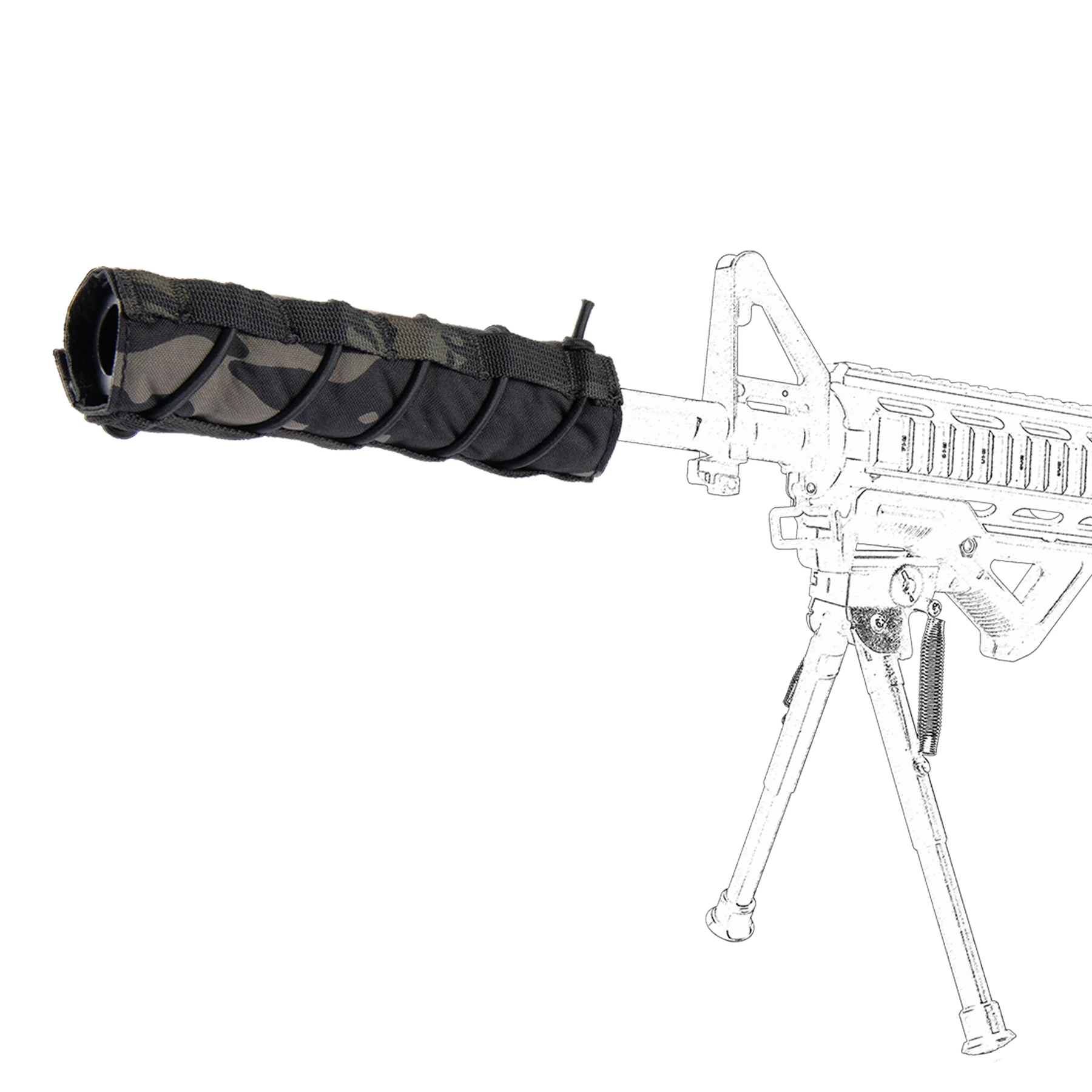IDOGEAR Outdoor 18Cm Tactical Suppressor Silencer 500D Nylon MUlticam Camouflage Silencer Protection Cover