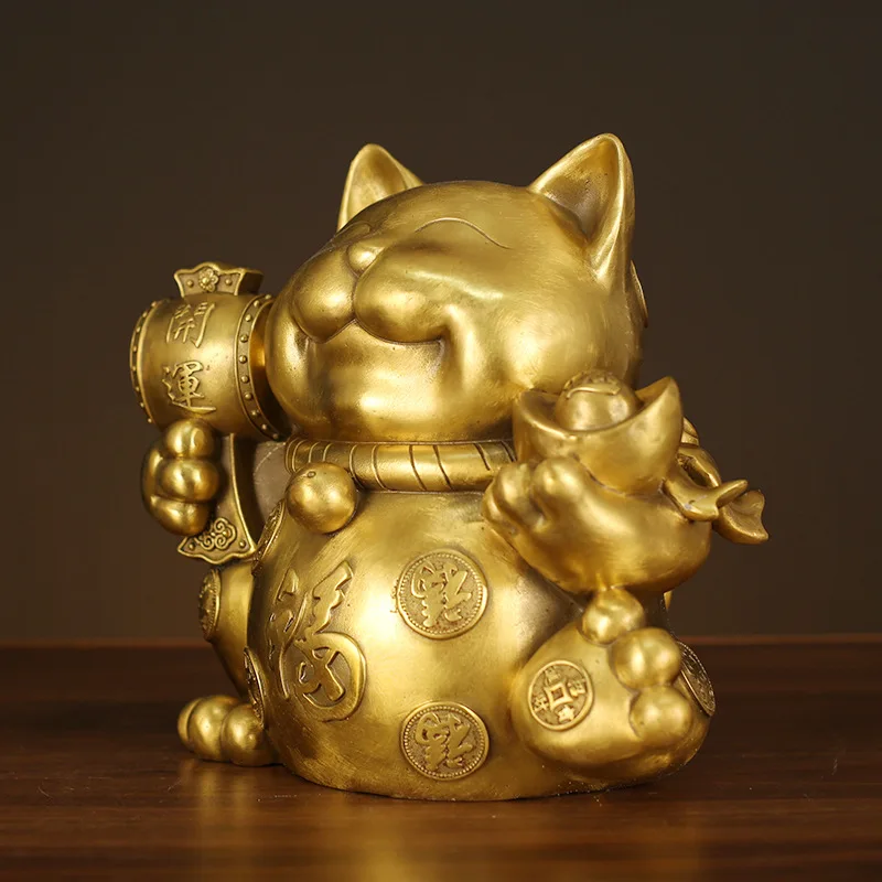 Customize brass statues fengshui products antique gold plated copper sculptures manufacturer business gift