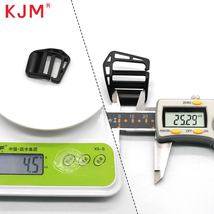 Backpack accessories custom logo pom black recycled 1 inch nylon belt adjuster buckle open g hook tactical plastic ladder lock