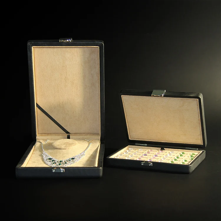 Odm Custom Design Big Large Key Lock Leather Velvet Suede Jewelry Necklace Gift Packaging Box