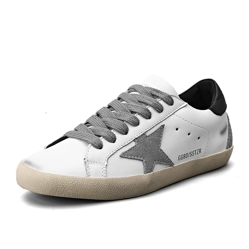 Song Zhongji The same new tide shoes leather flat white shoes dirty shoes