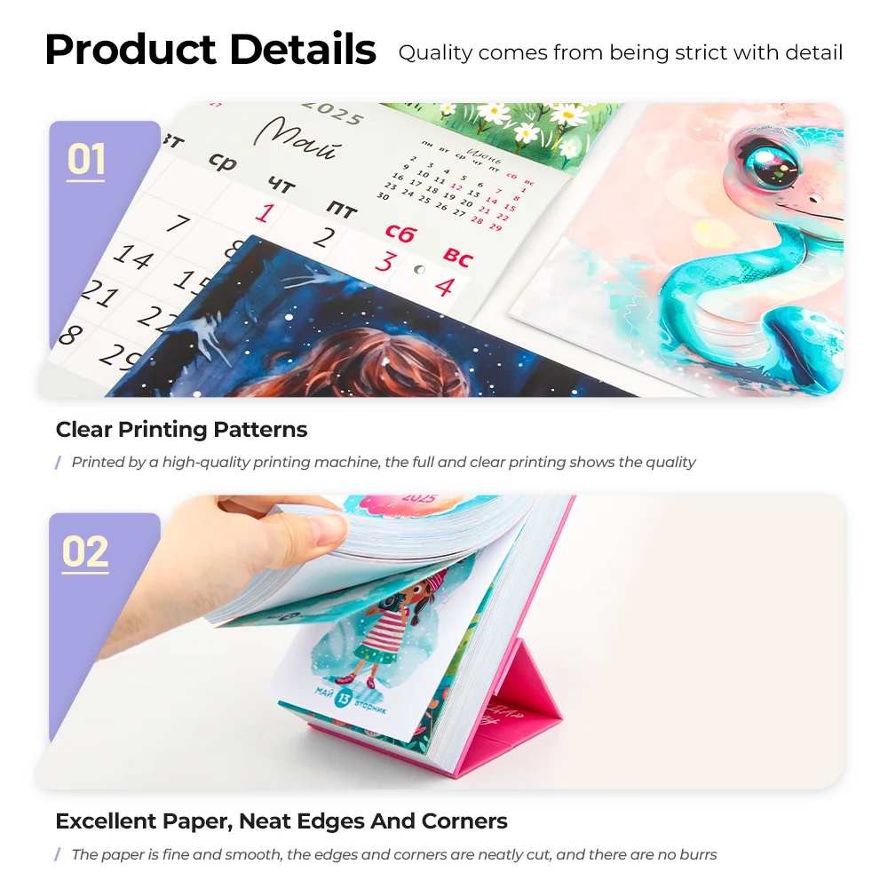 2025 Wholesale Cheap Desktop Advent calendar Different Size Printing Custom Table desk Paper calendar