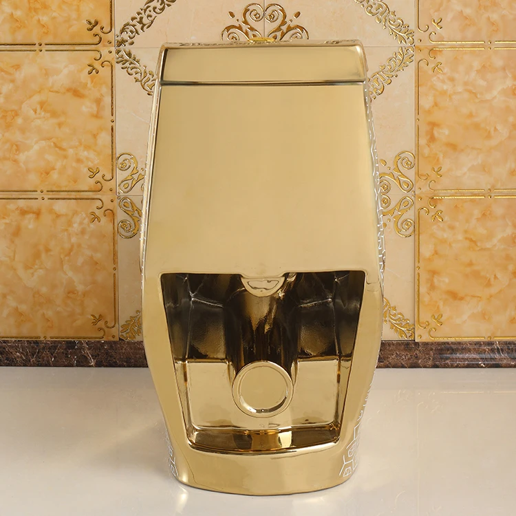 Современный роскошный Гальванизированный туалетный шкаф для унитаза цельный керамический Золотой туалет