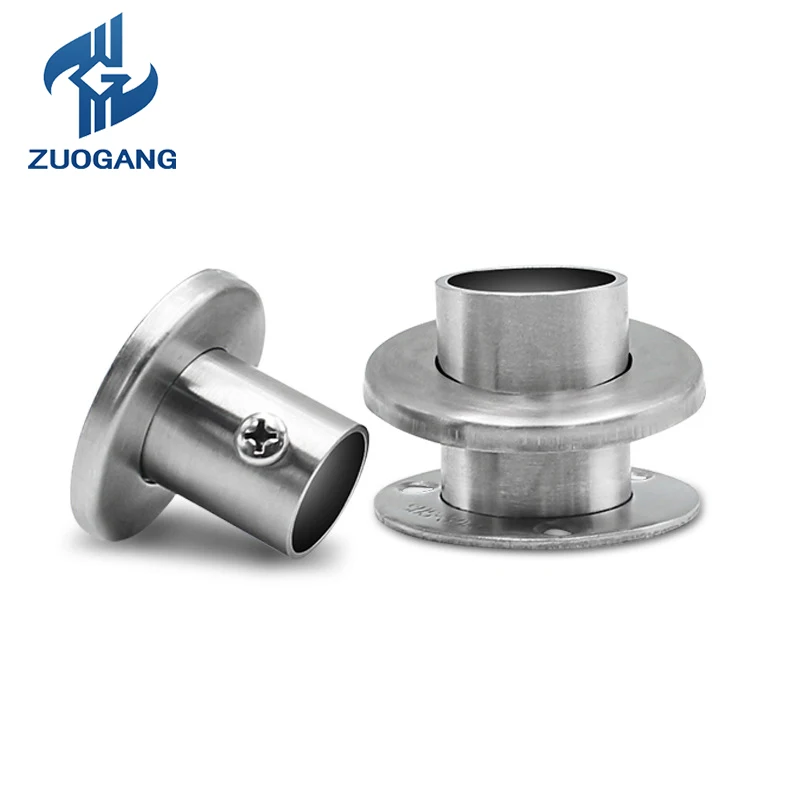 Closet Rod Holder Support Rod Flanges Stainless Steel Wardrobe Clothes Tube Hanging Rail Holder Support Rod Flanges