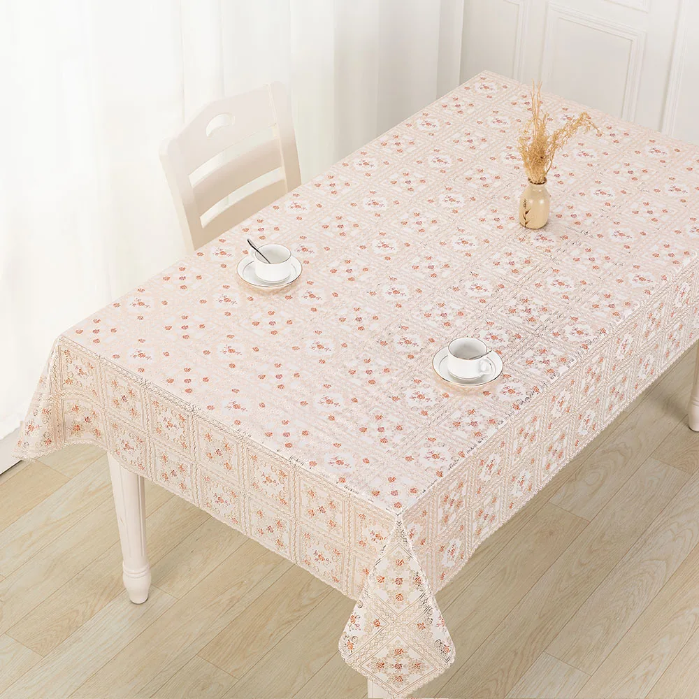 IUIU Classic Colourful Golden Lace Table Cloth For Dining Table