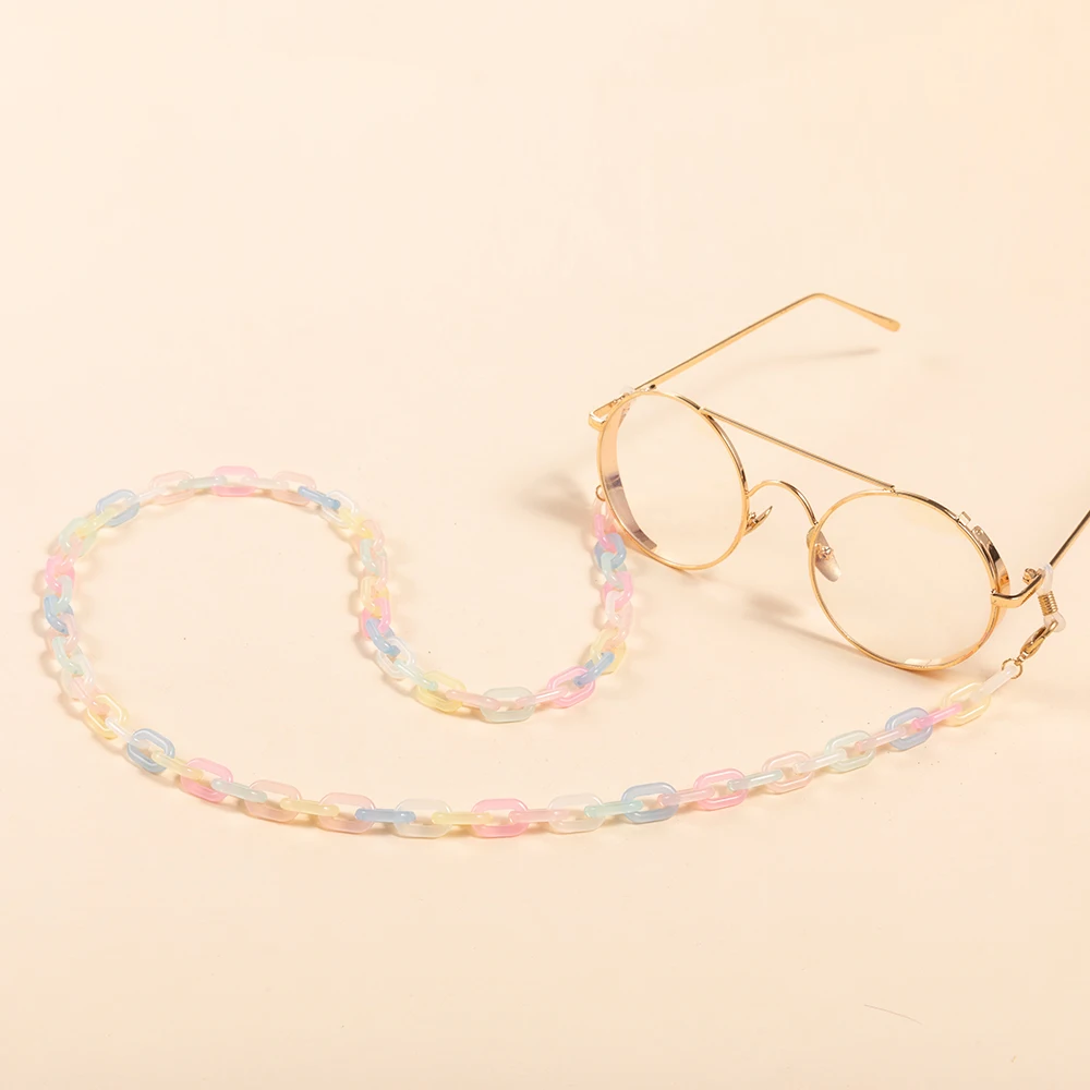 2023  factory made summer spring  colorful sunglasses chains Acrylic chain for woman
