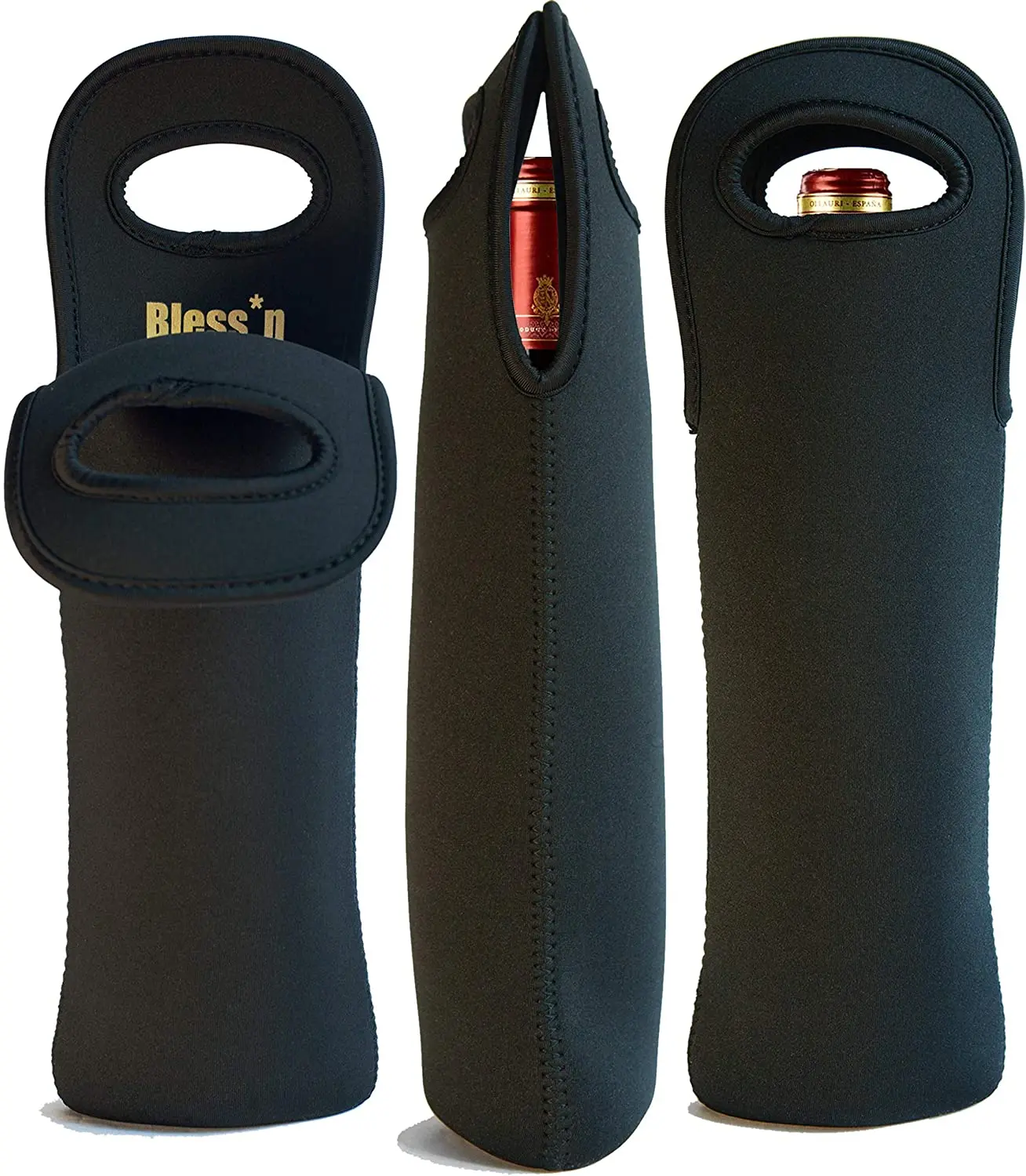 Factory Customer Logo Waterproof Neoprene Single Double Wine Glass Stubby Holder Cooler Beer Bottle Carrier Tote Bag