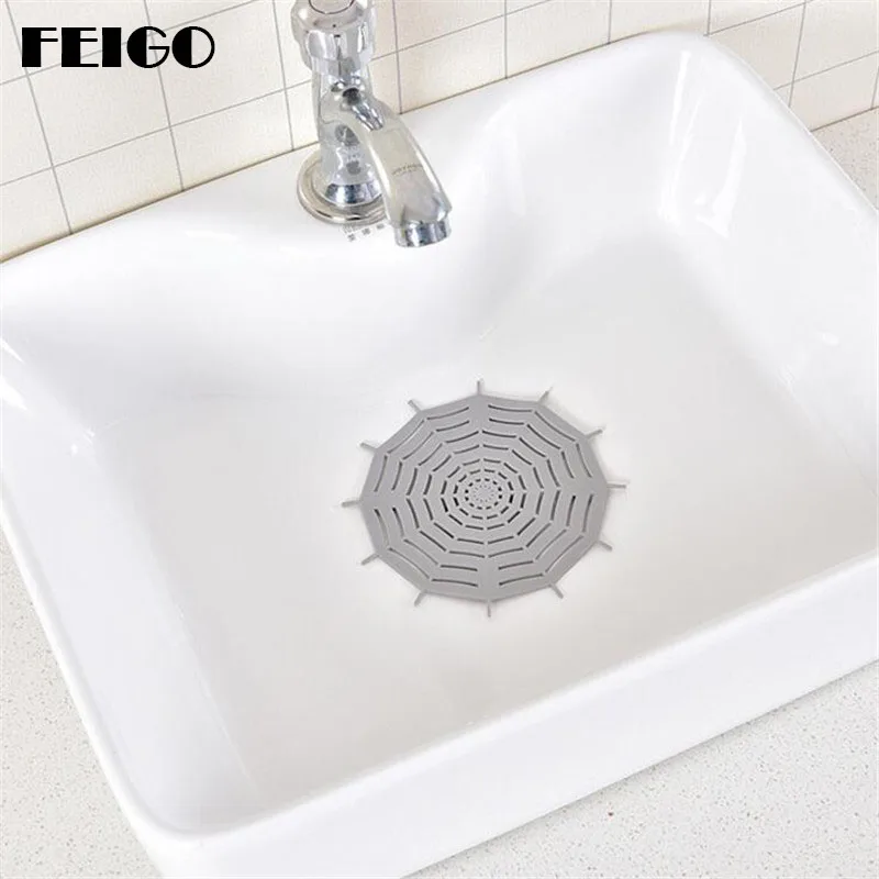 Creative Spider Web Drain Rubber Circle Silicone Plug Shower Bathtub Bathroom Leakage-proof Drain Sink Basin Stopper H29