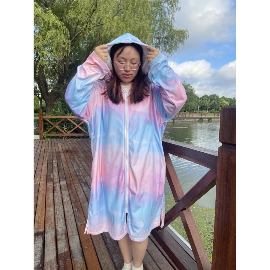 terry surf poncho hooded beach bathrobe towel surf changing poncho robe