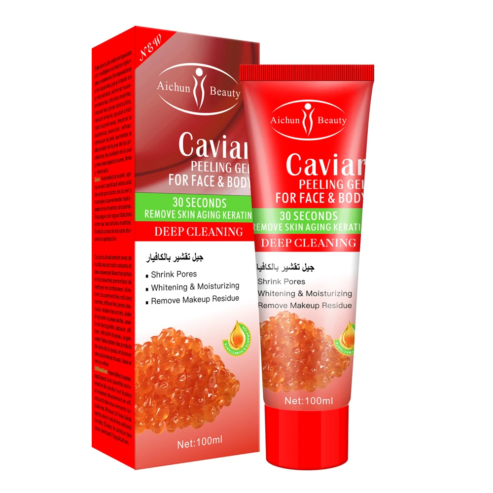 Pure  Natural  Exfoliating Peeling Gel Caviar Repairing  Whitening Peeling Face Cleanser Gel Deep Cleaning  For Face or Body