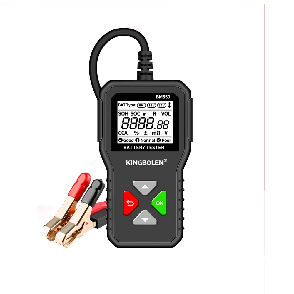 Battery Tester Tools BM550 6V 12V 24V Automotive Diagnostic Tools 100-2000 CCA Tester 2Ah-220Ah Battery Analyzer