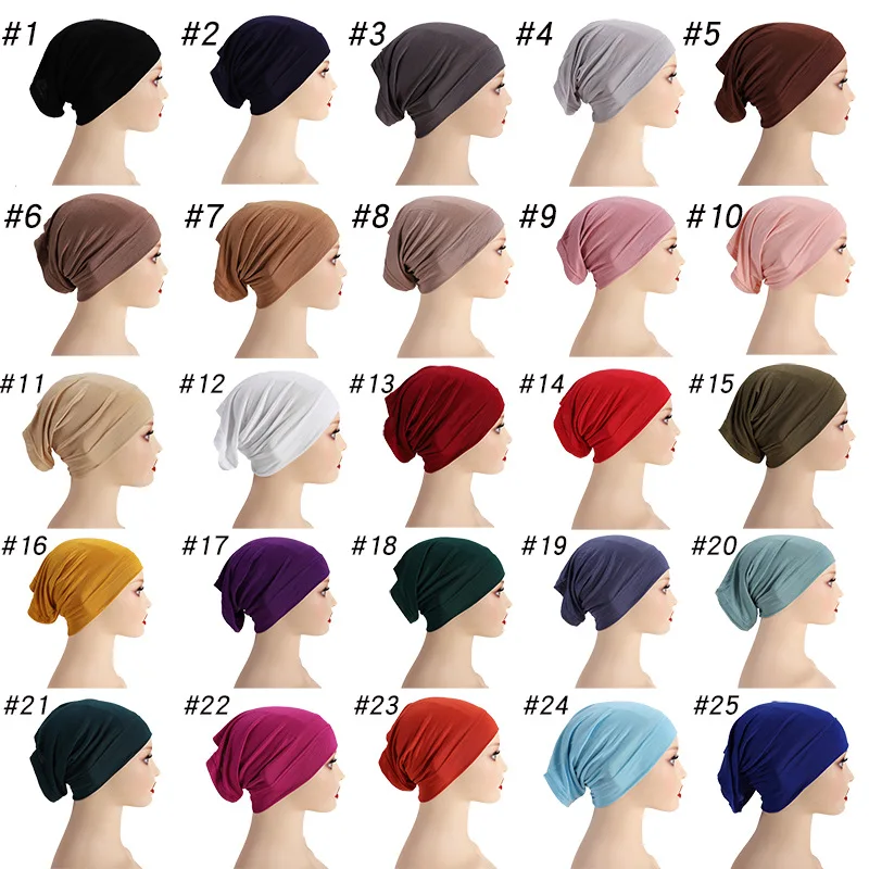 2022 Hijab Cap Muslim Cotton Under Scarf Hijab Cap Inner Caps Accept Color LOGO Designer Hijab Supplier
