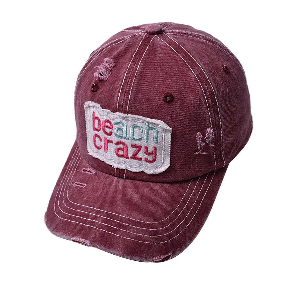 BEACH CRAZY 3 D Embroidered Baseball Cap Adjustable Size For Running Workouts And Outdoor Activities All Seasons