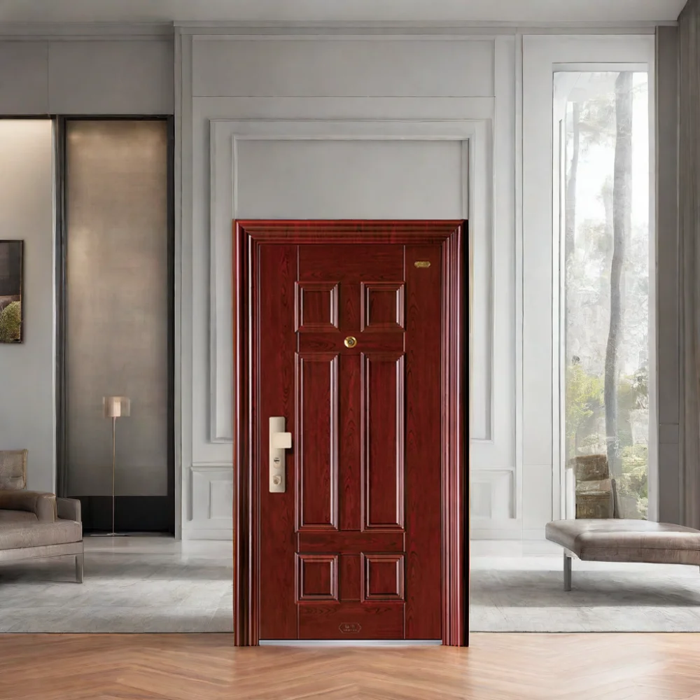 Modern Chinese Style Security Steel Door Factory Wholesale Stainless Steel Exterior Entry Hotel Main Door Manual Opening Method