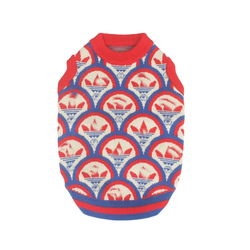 JXANRY  2022 Autumn Pet Designer New Year Red Sweater Fashion Cat Cardigan Dog Popular Logo Pet Knitting Wear