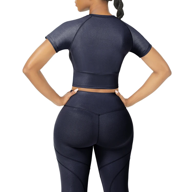 
2021 Top Selling Two Piece Women Workout Set Crop Top Yoga Leggings Short Set sportwear fitness Clothing 