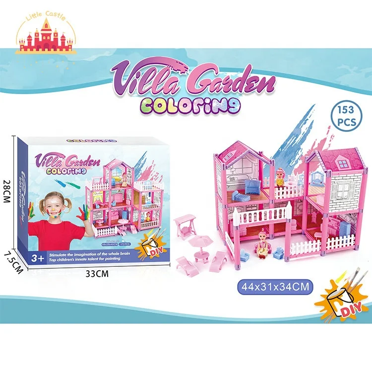 New Arrival Educational Drawing Toy 153 Pcs DIY Plastic Doll House For Kids SL06A093