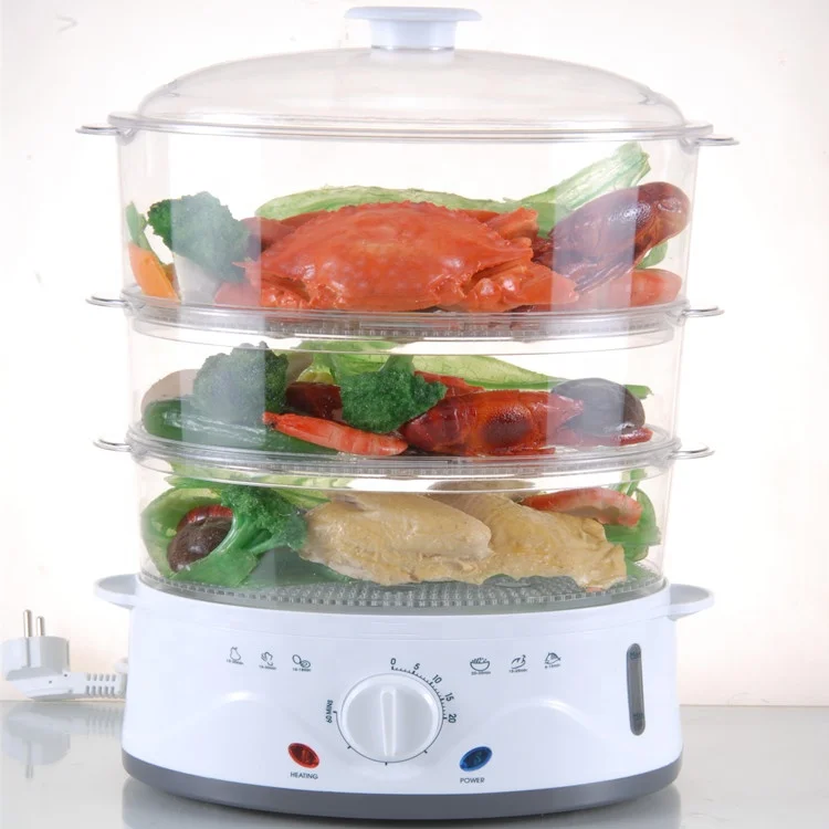 1 to 3  layers Electric Steamer 304 Stainless steel Electric Steam Pot Steamer cooking