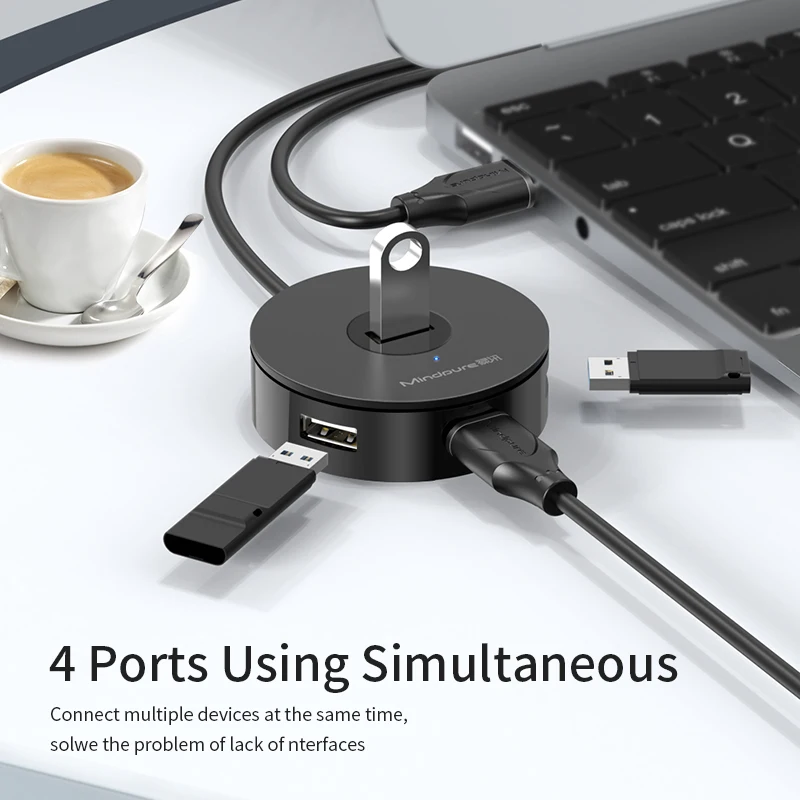 Epsilon Usb3.0 4-портовый концентратор 300 МБ/с. Тип C интерфейс питания Поддержка большой емкости корпус переносного