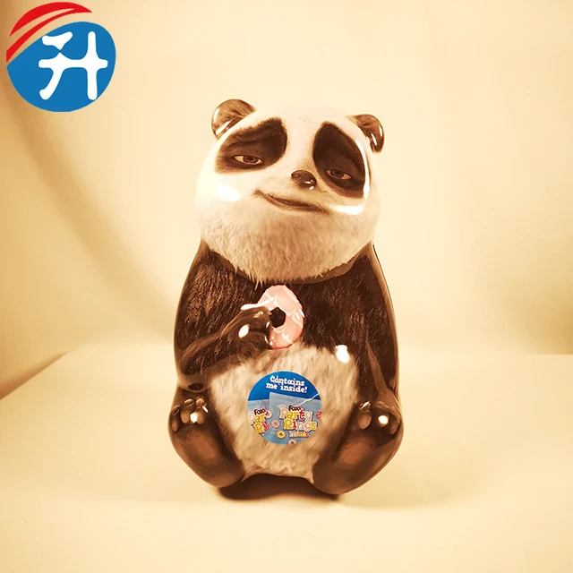 Special shaped can animal panda  gift storage tinplate cases  cute tin box