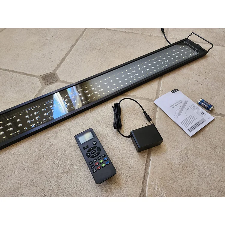 Fullgain 30 40 60 75 90 120 cm Full Spectrum Fresh Water Timer Dimmer Sunrise Sunset Aquarium Light 24/7 LCD Planted Tank Light