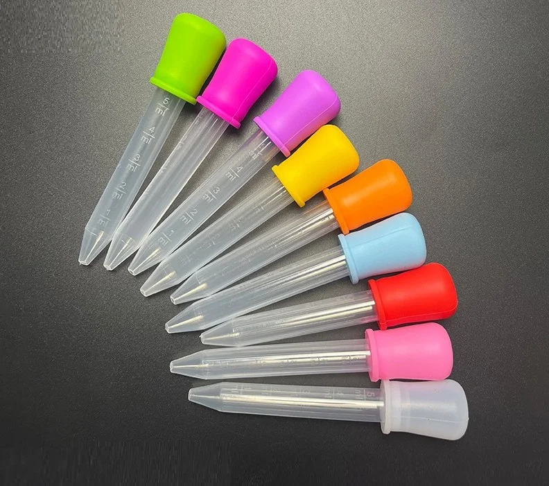 1/2/3/4/5ml Soft silicone dropper baby feeding tool for infants and children heart shape