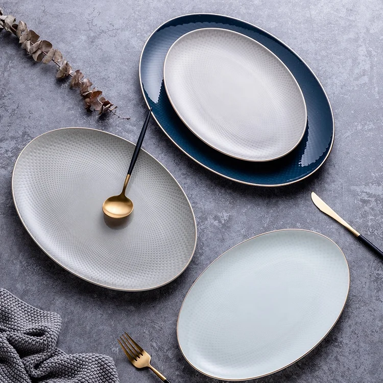 bone china fish food dessert steak mixing hotel hospitality banquet customized serving tray platters and serving ware