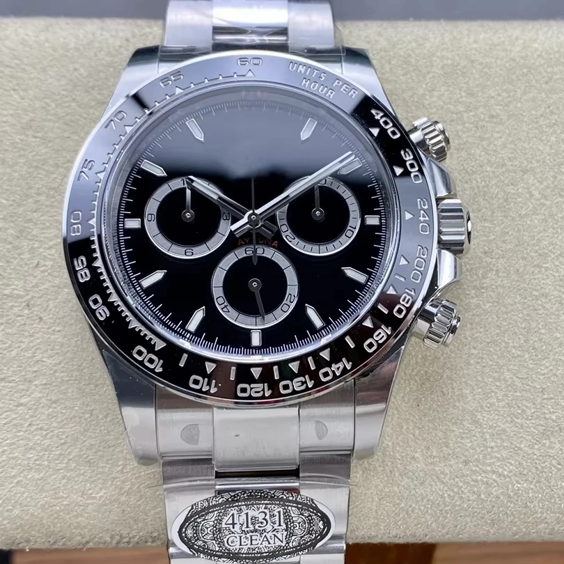 Luxury Waterproof Mechanical Watch 40mm 126500 CleanF 904 Steel 4131 Movement Chronograph Thickness 12.1mm Panda Watch