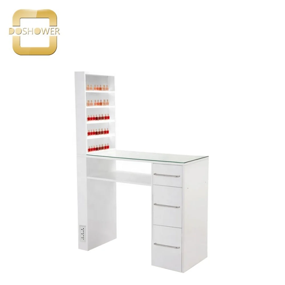 nail beauty acrylic powder with nail polish rack display for manicure table with exhaust fan