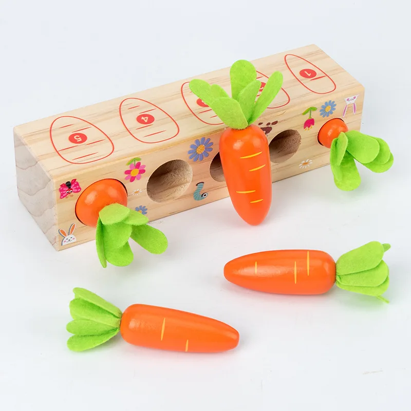 Wooden Fun Number Pulling Radish Early Education Toy