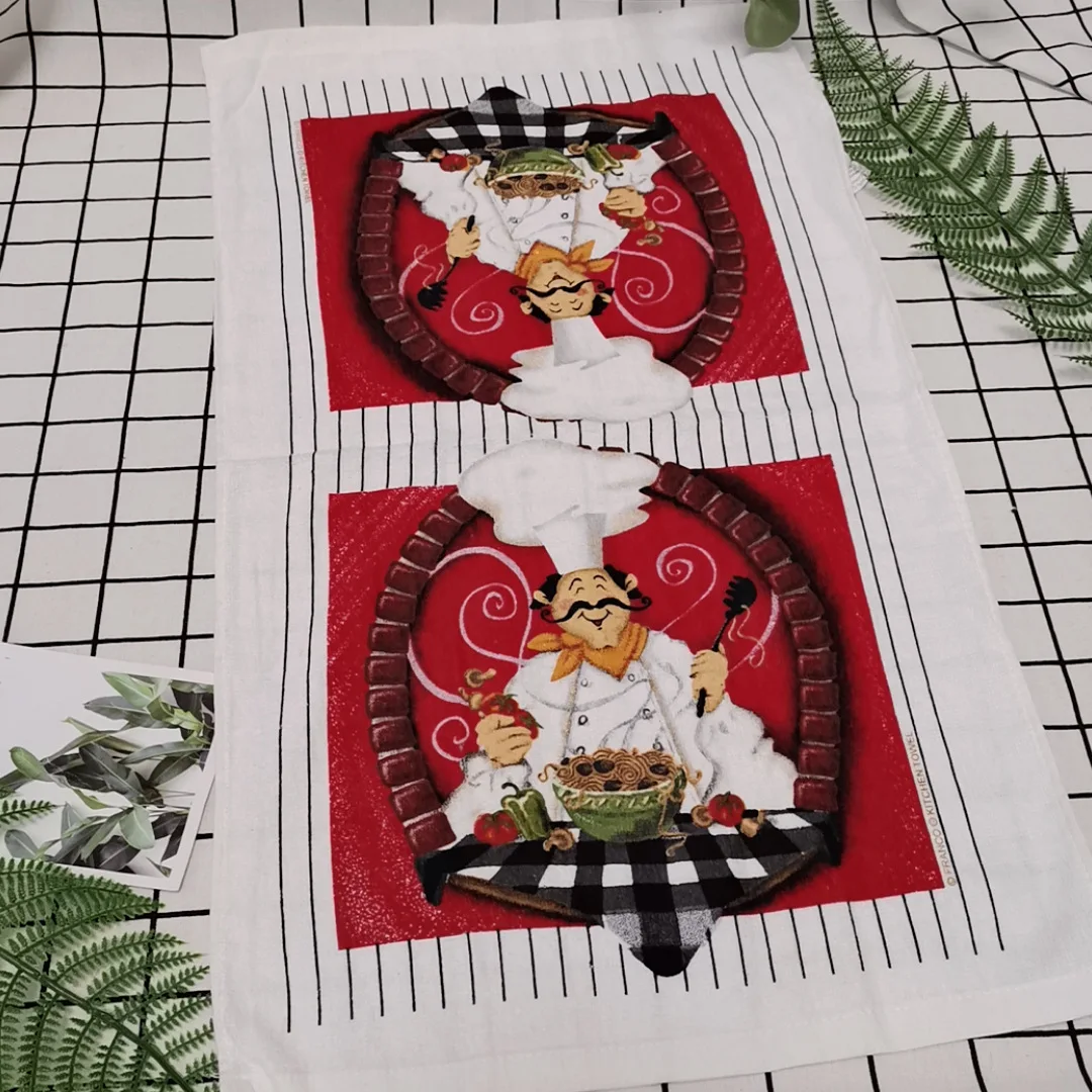 2022 Latest Hot Selling Water Absorbent Custom Design Floral Printed Cotton Fabric Linen Kitchen Christmas Gift Tea Towel