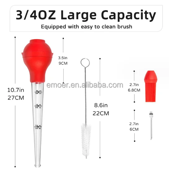 Large Turkey Baster syringe with Cleaning Brush