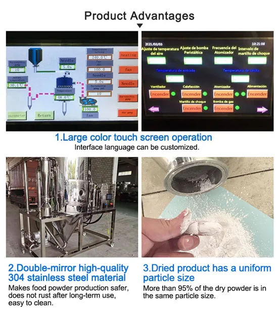 2L 5L 10L 15L Lab Small Mini Instant Coffee Chemical Egg Vacuum Stainless Steel Milk Spray Dryer Washing Powder Price