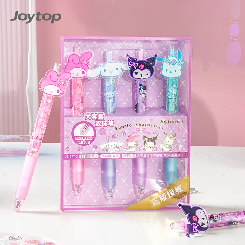Joytop SR 677-2 Wholesale Sanrio Flower All Things Cute High capacity 4 Pack Double Beads school kawaii gel pens stationary