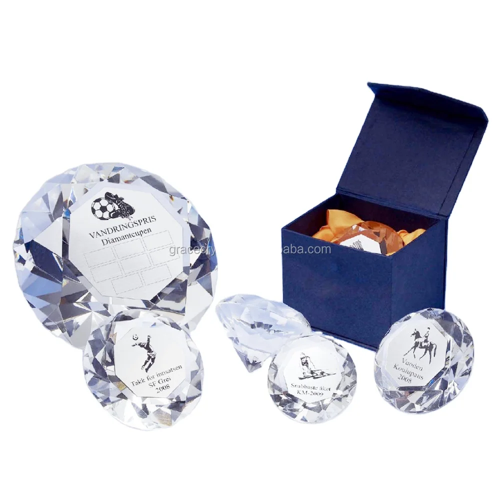 Transparent purple crystal wedding door gifts