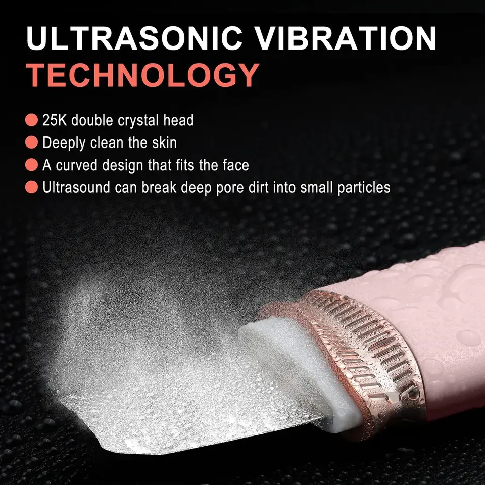 Skin Care Tool Factory Portable Face Scrapers Face Peeling Ultrasonic Skin Scrubber Face Peeling