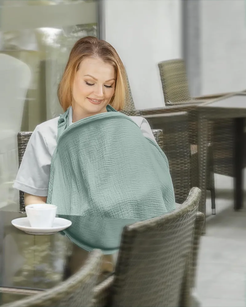 Custom Soft Breathable Multi-use Adjustable Privacy Muslin Cotton Nursing Cover for Breastfeeding Aprons