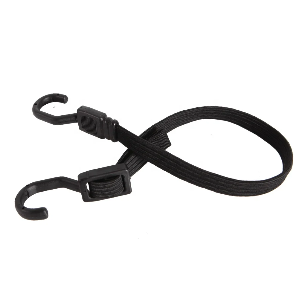 18mm flat adjustable elastic cord bungee cord black red 45cm