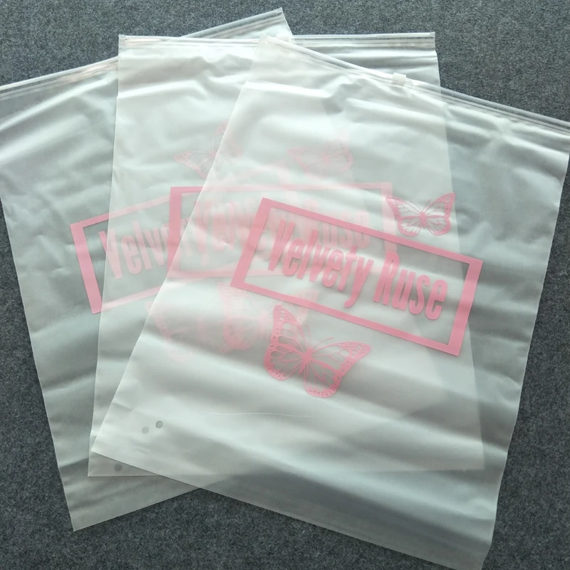 Custom Plastic bags clothing EVA zipper packing bag frosted zip bag plastic for Garments