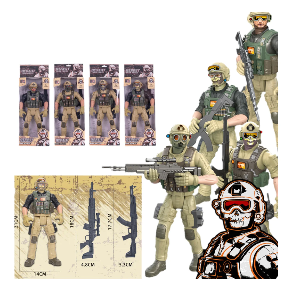 12.2 inch Swat Police Action Figure Toys Military Soldier Figures Set WW2 Weapons Pack Accessories Kits Kids Toys Boys Play Set