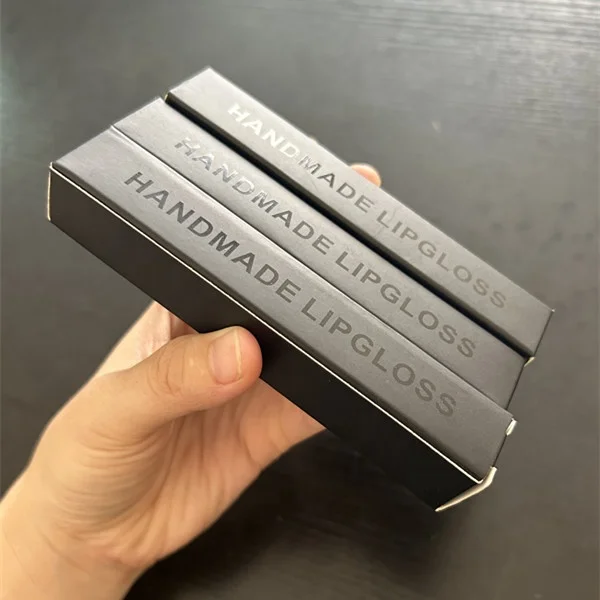 Hot Sale Black Eyelash Lipstick Boxes Custom Logo Cosmetic Lipgloss Packaging Box W20*H120mm