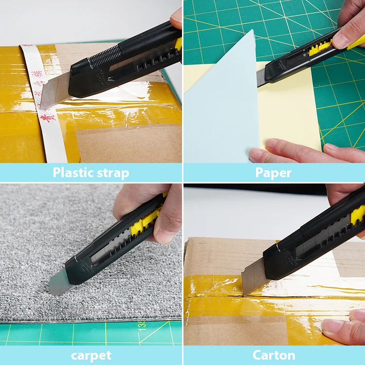 economic cutter plastic case utility knife snap-off knife box opener 18mm