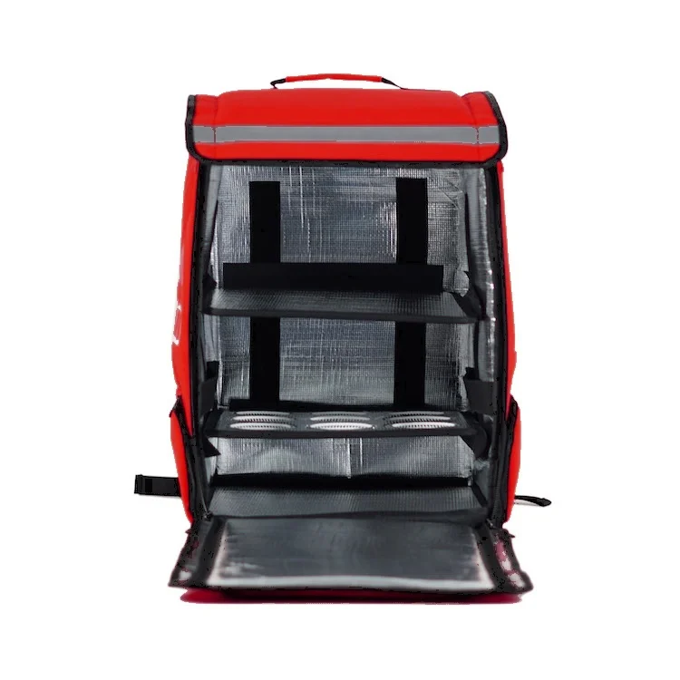 With Reflective strip Plastic Feet food delivery bag heavy duty thermal bags for food delivery backpack thermal with cup holder