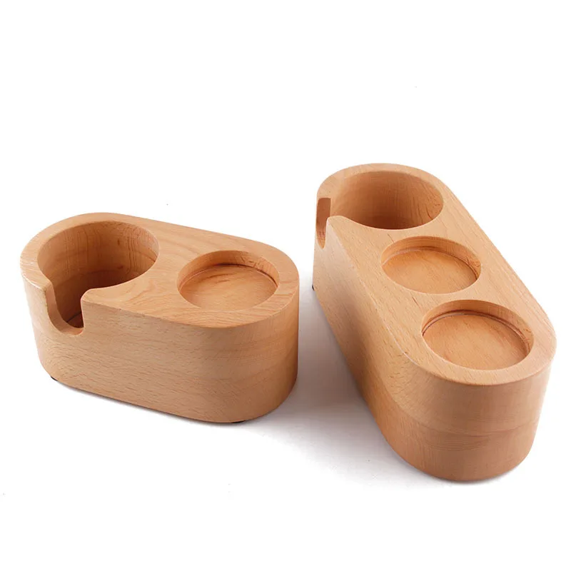 Espresso Tamper Holder Station Wooden Coffee Tamping Station Coffee Filter Tamper Holder Portafilter Mat Stand for 51-58mm