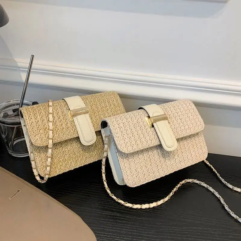 Ladies Popular Purses for Women Factory Wholesale Straw Handbags 2022 Young Ladies Beach Resort Bags