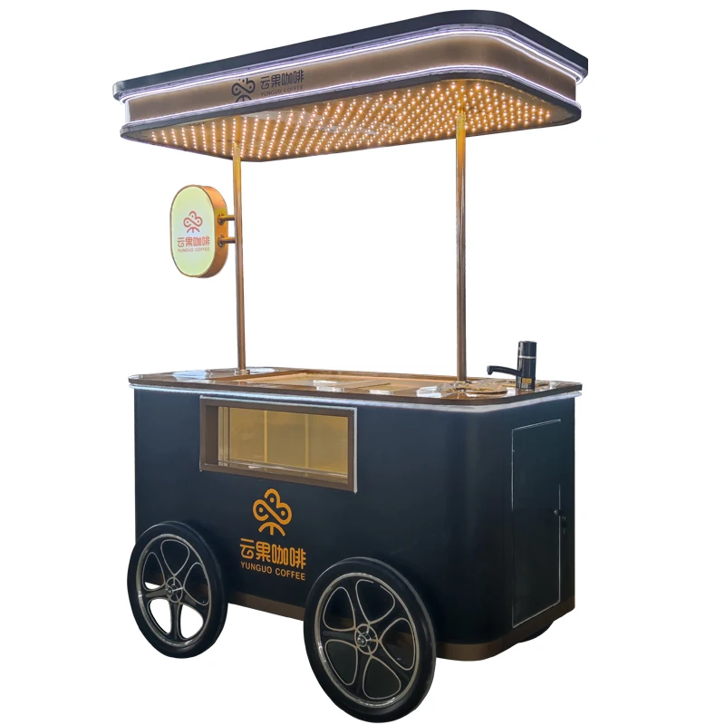 LVKE coffee cart food trailers ice cream food truck business use ice cream bike with freezer