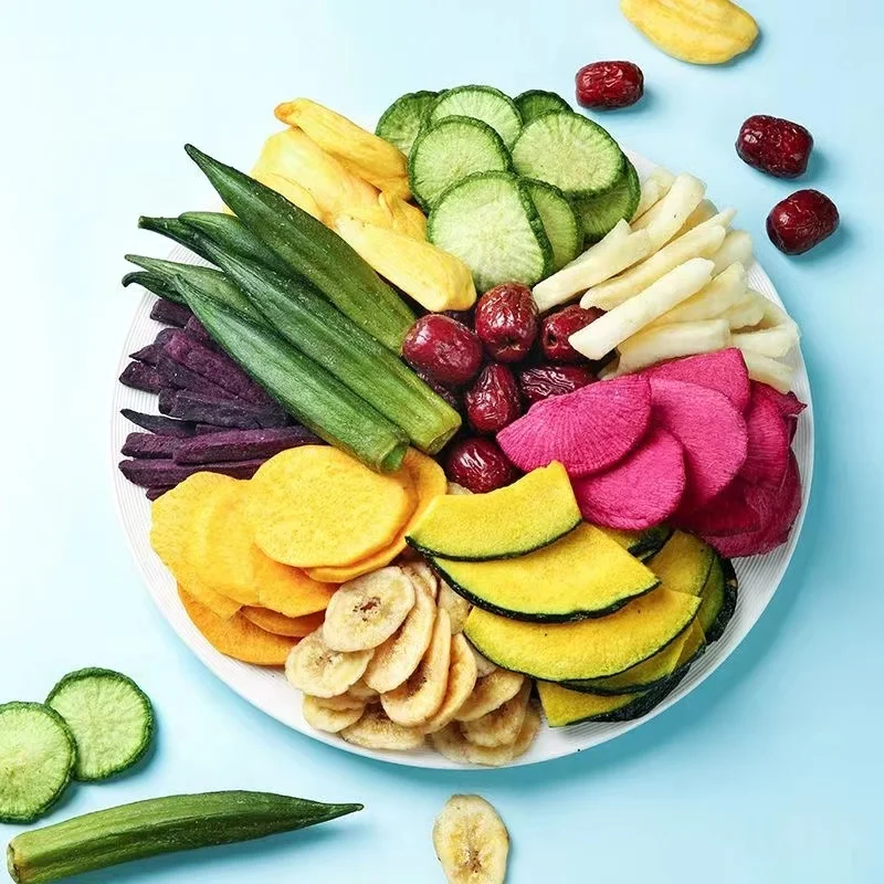 Wholesale mixed Premium  dried Dehydrated fruits and vegetables Dry Healthy chips Dried snacks  dried fruit Crispy halal food